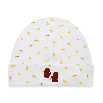 Gemütliche Winterhandschuhe Illustration - Baby Premium Organic Mütze - Weiß/Zitronengelb - Vorne