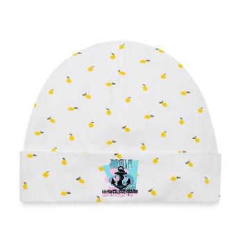 Maritime Anker mit Tau Design - Baby Premium Organic Mütze - Weiß/Zitronengelb - Vorne