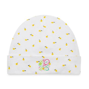 Neon Padel  - Baby Premium Organic Mütze - Weiß/Zitronengelb - Vorne