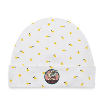 Mythischer Machtdrache Illustration - Baby Premium Organic Mütze - Weiß/Zitronengelb - Vorne