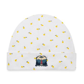 Gartenzwerg und UFO - Baby Premium Organic Mütze - Weiß/Zitronengelb - Vorne