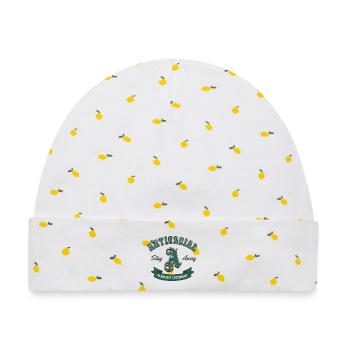 Asoziales Wappen - Baby Premium Organic Mütze - Weiß/Zitronengelb - Vorne
