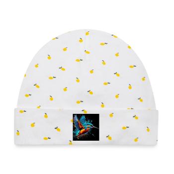 Eisvogel - Baby Premium Organic Mütze - Weiß/Zitronengelb - Vorne