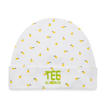 Tee - Baby Premium Organic Mütze - Weiß/Zitronengelb - Vorne