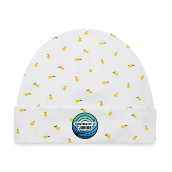 Raumausstatter Junior Kind Raumausstattersohn - Baby Premium Organic Mütze - Weiß/Zitronengelb - Vorne