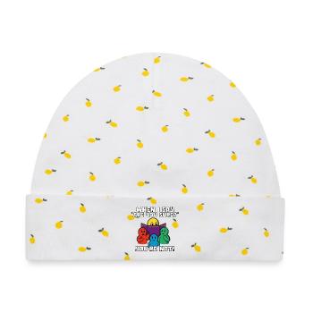"Bist du sicher?" = sofortiges Bedauern - Baby Premium Organic Mütze - Weiß/Zitronengelb - Vorne