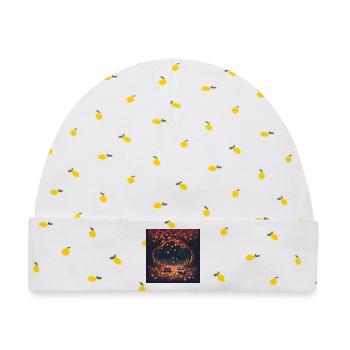 Pixel Autumn Leaves - Baby Premium Organic Mütze - Weiß/Zitronengelb - Vorne