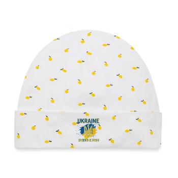 Ukraine Einheit und Freiheit - Baby Premium Organic Mütze - Weiß/Zitronengelb - Vorne