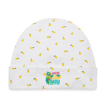 Hasta La Vista Baby Papagei Premium Shirt - Baby Premium Organic Mütze - Weiß/Zitronengelb - Vorne