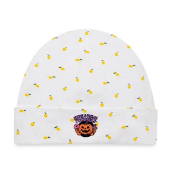 Trick & Treat Yourself Pumpkin - Baby Premium Organic Mütze - Weiß/Zitronengelb - Vorne