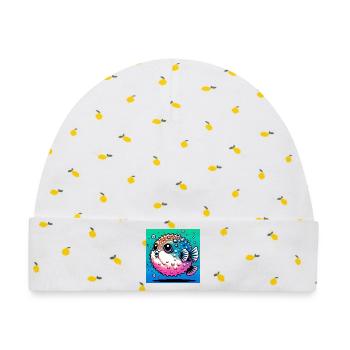 Kugelfisch - Baby Premium Organic Mütze - Weiß/Zitronengelb - Vorne