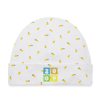 16. Geburtstag Farbige Patches since 11/2009 - Baby Premium Organic Mütze - Weiß/Zitronengelb - Vorne