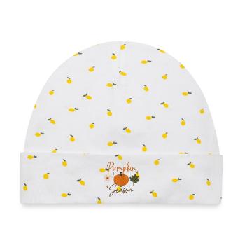 Kürbis-Saison - Baby Premium Organic Mütze - Weiß/Zitronengelb - Vorne