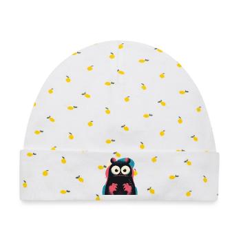 Kawaii Neon-Monster - Baby Premium Organic Mütze - Weiß/Zitronengelb - Vorne