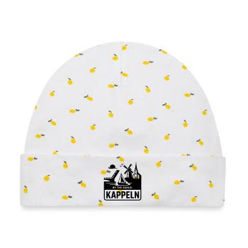Kappeln Schlei SH Schleswig Holstein Silhouette - Baby Premium Organic Mütze - Weiß/Zitronengelb - Vorne