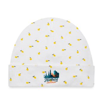 Hamburg Heimathafen Silhouette Geschenk maritim - Baby Premium Organic Mütze - Weiß/Zitronengelb - Vorne