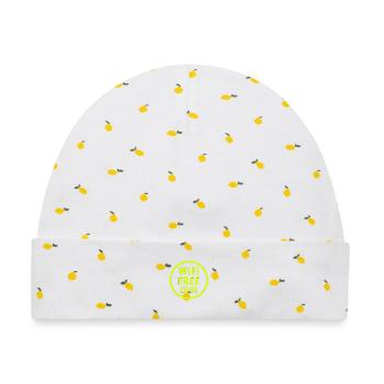 WiFi Freie Zone Neon Kreis - Baby Premium Organic Mütze - Weiß/Zitronengelb - Vorne