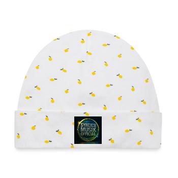 Syndic8 Musik Badge kosmisches Metall - Baby Premium Organic Mütze - Weiß/Zitronengelb - Vorne