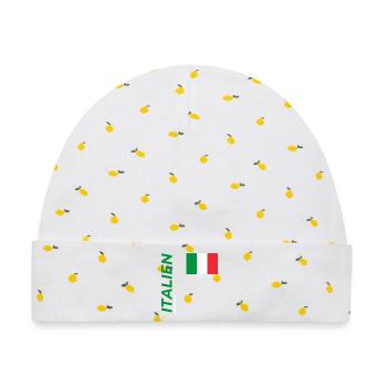 Genua - Baby Premium Organic Mütze - Weiß/Zitronengelb - Vorne
