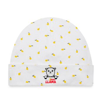 I Identify As A Probllama Cool Lama Problem Spruch - Baby Premium Organic Mütze - Weiß/Zitronengelb - Vorne