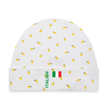 Turin - Baby Premium Organic Mütze - Weiß/Zitronengelb - Vorne