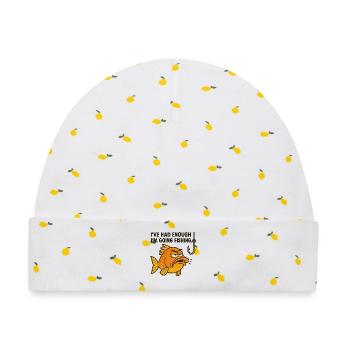 Nautic Design Ich habe genug! Ich gehe angeln - Baby Premium Organic Mütze - Weiß/Zitronengelb - Vorne