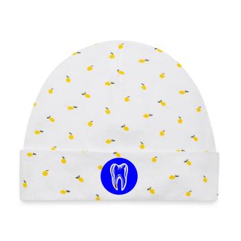 Zahn Dental Zahnarzt Icon - Baby Premium Organic Mütze - Weiß/Zitronengelb - Vorne