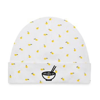 Ramen - Baby Premium Organic Mütze - Weiß/Zitronengelb - Vorne