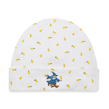 Starry Wizard Skateboard - Baby Premium Organic Mütze - Weiß/Zitronengelb - Vorne