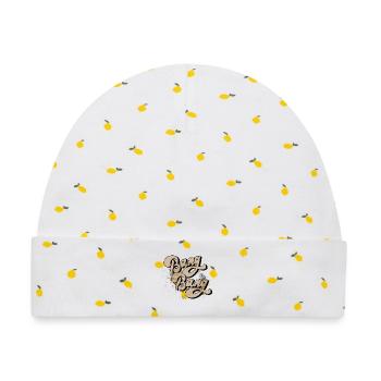 Bang Bang Retro Halbton - Baby Premium Organic Mütze - Weiß/Zitronengelb - Vorne