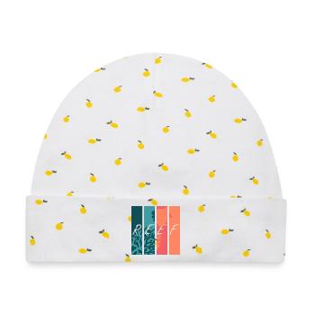 Reef Vibes - Baby Premium Organic Mütze - Weiß/Zitronengelb - Vorne