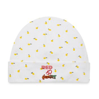 Rotes Herz, Graffiti-Herz - Baby Premium Organic Mütze - Weiß/Zitronengelb - Vorne