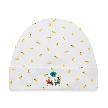 Therapeutin – Psyche Illustration - Baby Premium Organic Mütze - Weiß/Zitronengelb - Vorne