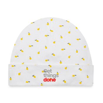 Get Things Done - Baby Premium Organic Mütze - Weiß/Zitronengelb - Vorne