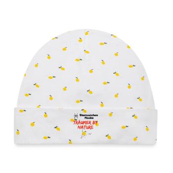 Sternzeichen Fische, Träumer by Nature, Geburtstag - Baby Premium Organic Mütze - Weiß/Zitronengelb - Vorne