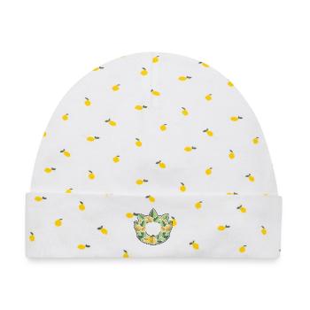 Blätterkranz Lorbeer Natur Wappen - Baby Premium Organic Mütze - Weiß/Zitronengelb - Vorne