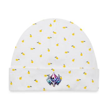 Neon Mech Kriegerhelm - Baby Premium Organic Mütze - Weiß/Zitronengelb - Vorne