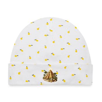 Pyramide Tempel - Baby Premium Organic Mütze - Weiß/Zitronengelb - Vorne
