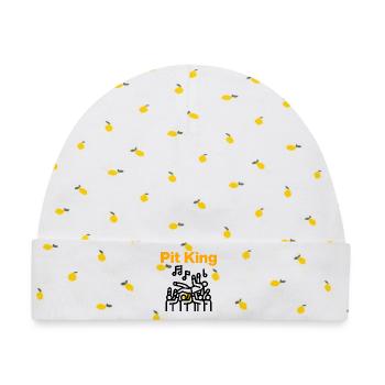 Pit King, Mosh Monarch! - Baby Premium Organic Mütze - Weiß/Zitronengelb - Vorne
