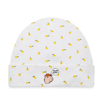 Alles gut - Baby Premium Organic Mütze - Weiß/Zitronengelb - Vorne