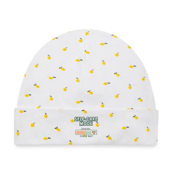 Self-Care Mode Loading - Retro Pixel Edition - Baby Premium Organic Mütze - Weiß/Zitronengelb - Vorne