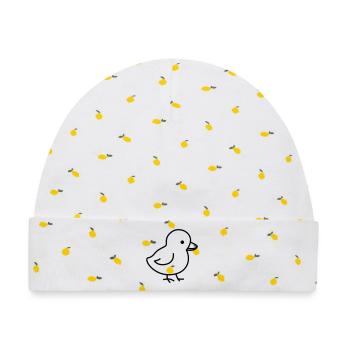 Ein niedliches Küken passend zu Ostern - Baby Premium Organic Mütze - Weiß/Zitronengelb - Vorne