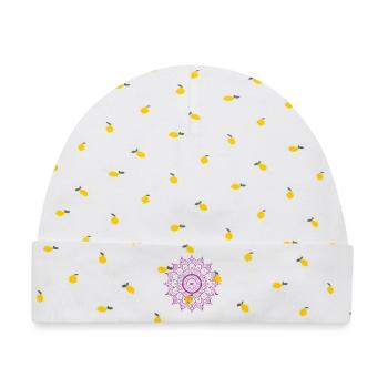 Mandala - Baby Premium Organic Mütze - Weiß/Zitronengelb - Vorne