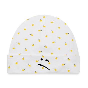 sad - Baby Premium Organic Mütze - Weiß/Zitronengelb - Vorne