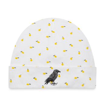 Raven Tribal Black - Baby Premium Organic Mütze - Weiß/Zitronengelb - Vorne