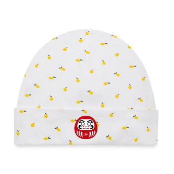 Daruma Focus - Baby Premium Organic Mütze - Weiß/Zitronengelb - Vorne