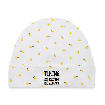 Tuning - Baby Premium Organic Mütze - Weiß/Zitronengelb - Vorne