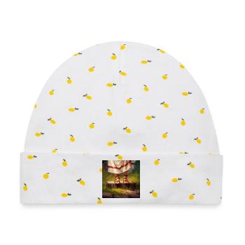 Sommersockel - Baby Premium Organic Mütze - Weiß/Zitronengelb - Vorne