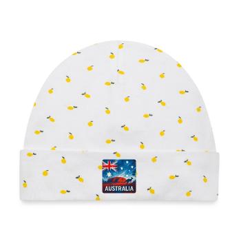 Australien Reise Design - Baby Premium Organic Mütze - Weiß/Zitronengelb - Vorne
