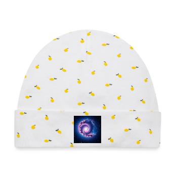 Spirale der Galaxie - Baby Premium Organic Mütze - Weiß/Zitronengelb - Vorne